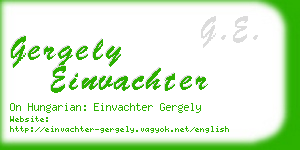 gergely einvachter business card